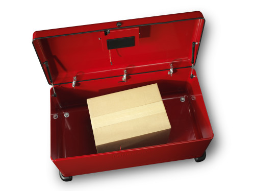 package being securely placement in a lock box